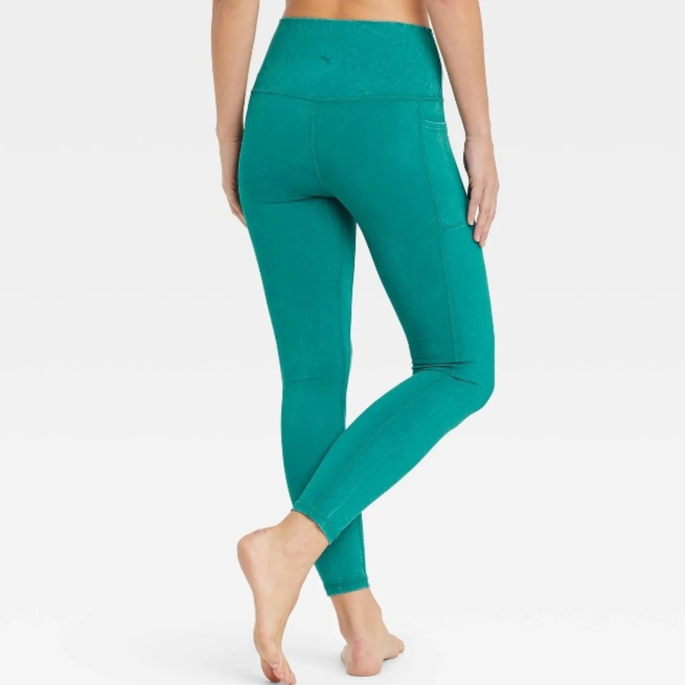 JoyLab Leggings S Color Marbled Spruce White 7/8 Length High Rise Pockets NWT - Picture 2 of 2